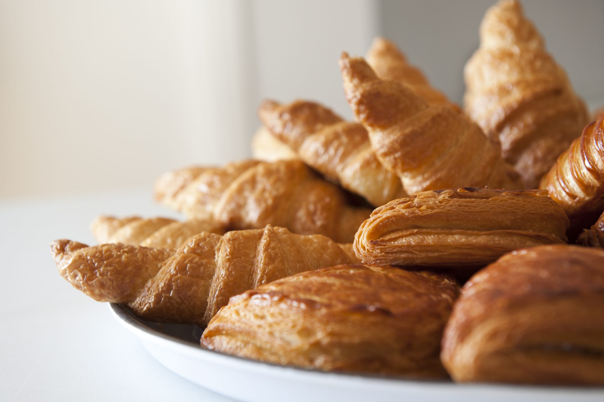 Golden croissants and French pastries
